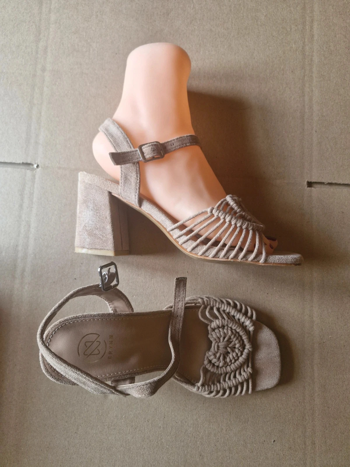 Beige braided suede Erynn heeled sandals – Size 36 – photo 4